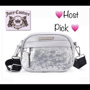 New Juicy Couture Crossbody Purse Bag Silver Gift